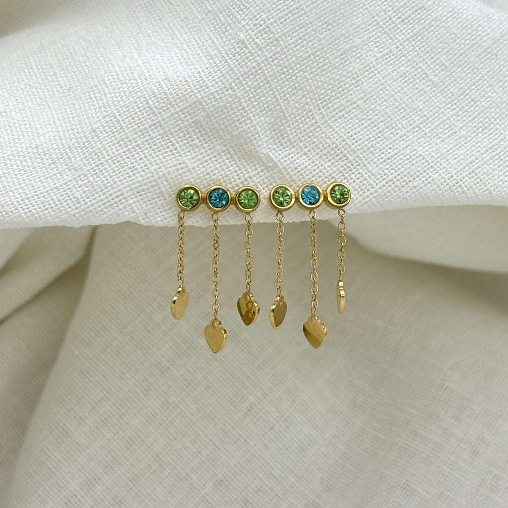 Stud Earrings Azure Emerald
