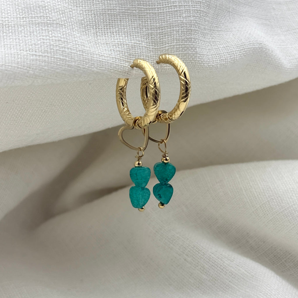 Oorbellen love for blue hearts