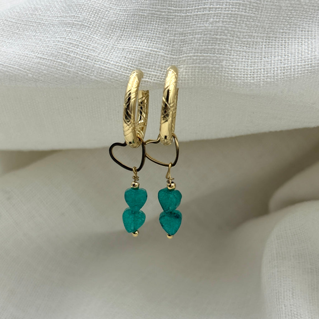 Oorbellen love for blue hearts
