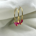 Oorbellen floating pink stars