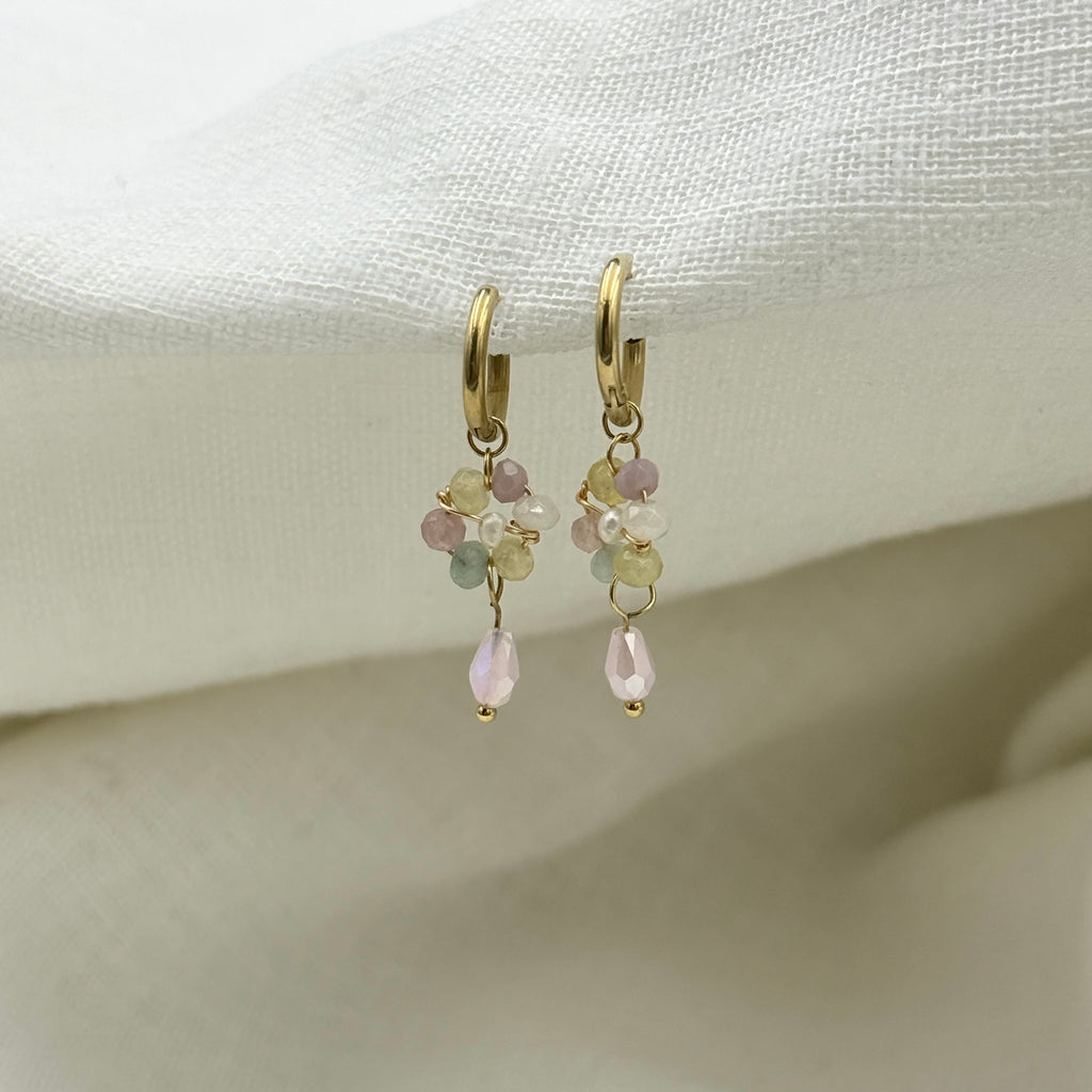 Oorbellen Dusty rose flowers