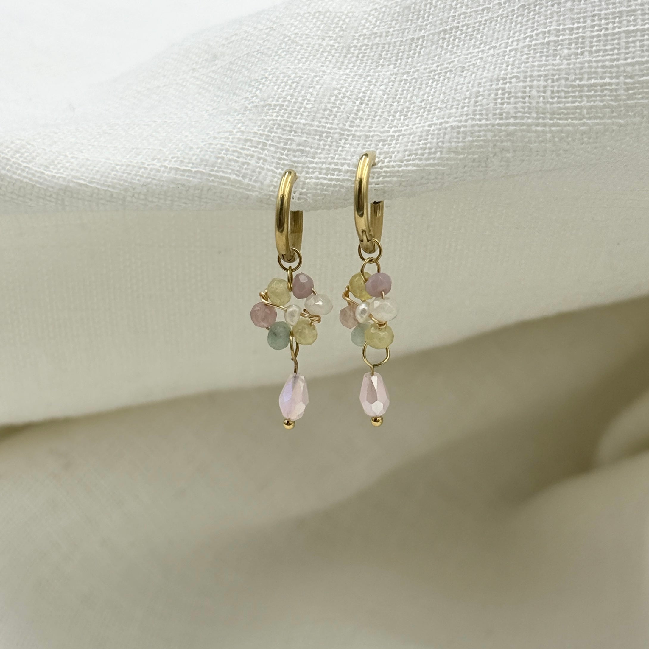 Oorbellen Dusty rose flowers