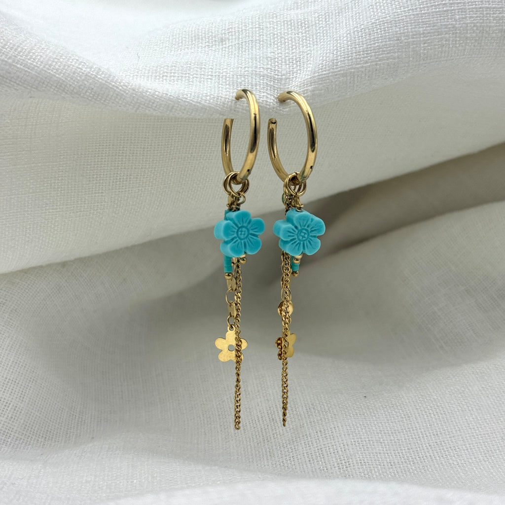 Oorbellen Blue summer flower