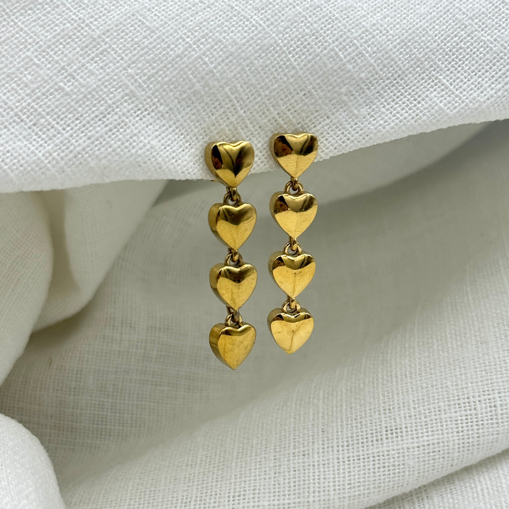 Oorbellen Row of hearts