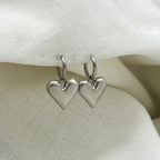 Silver Heart Oorbellen