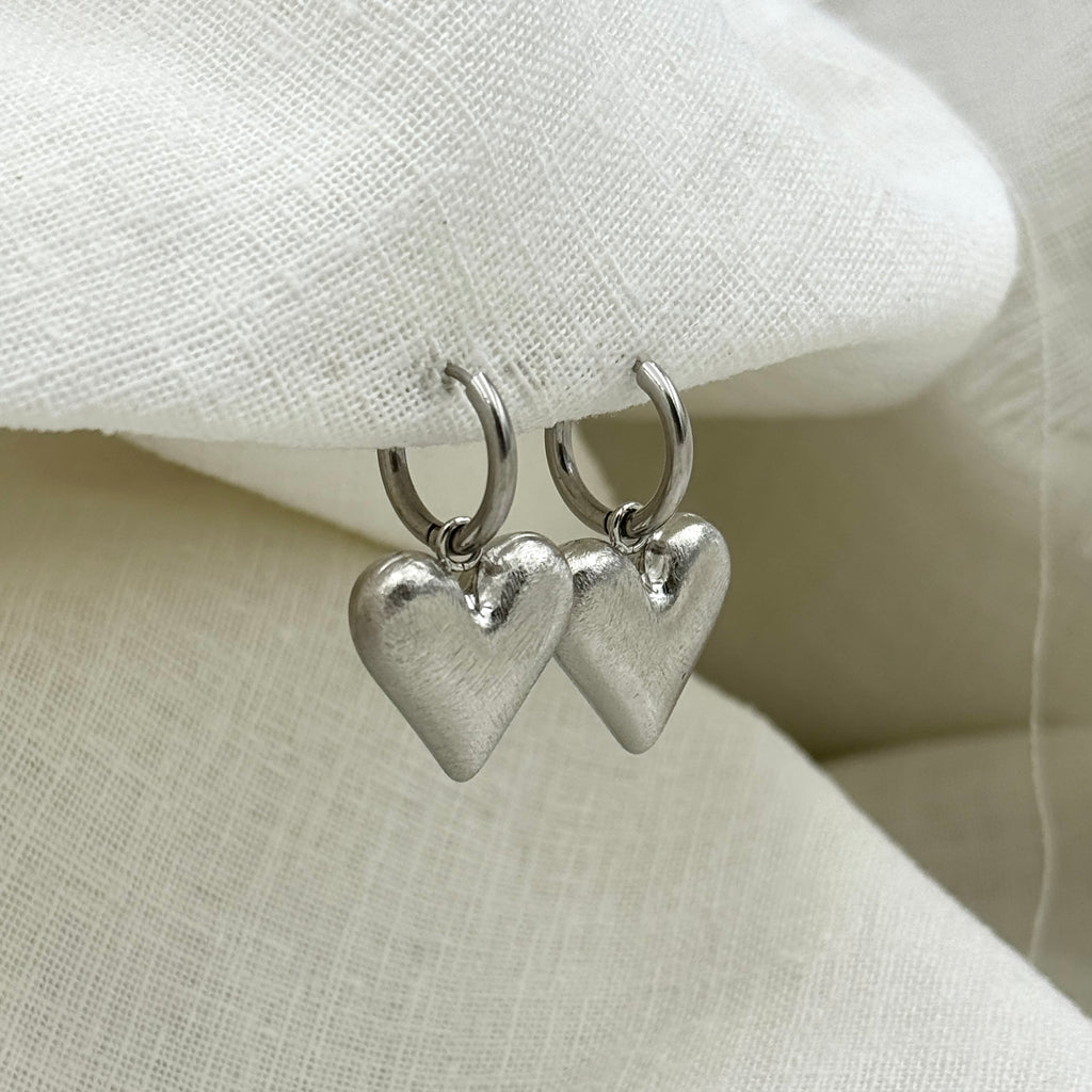 Silver Heart Oorbellen