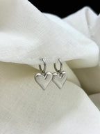 Silver Heart Oorbellen