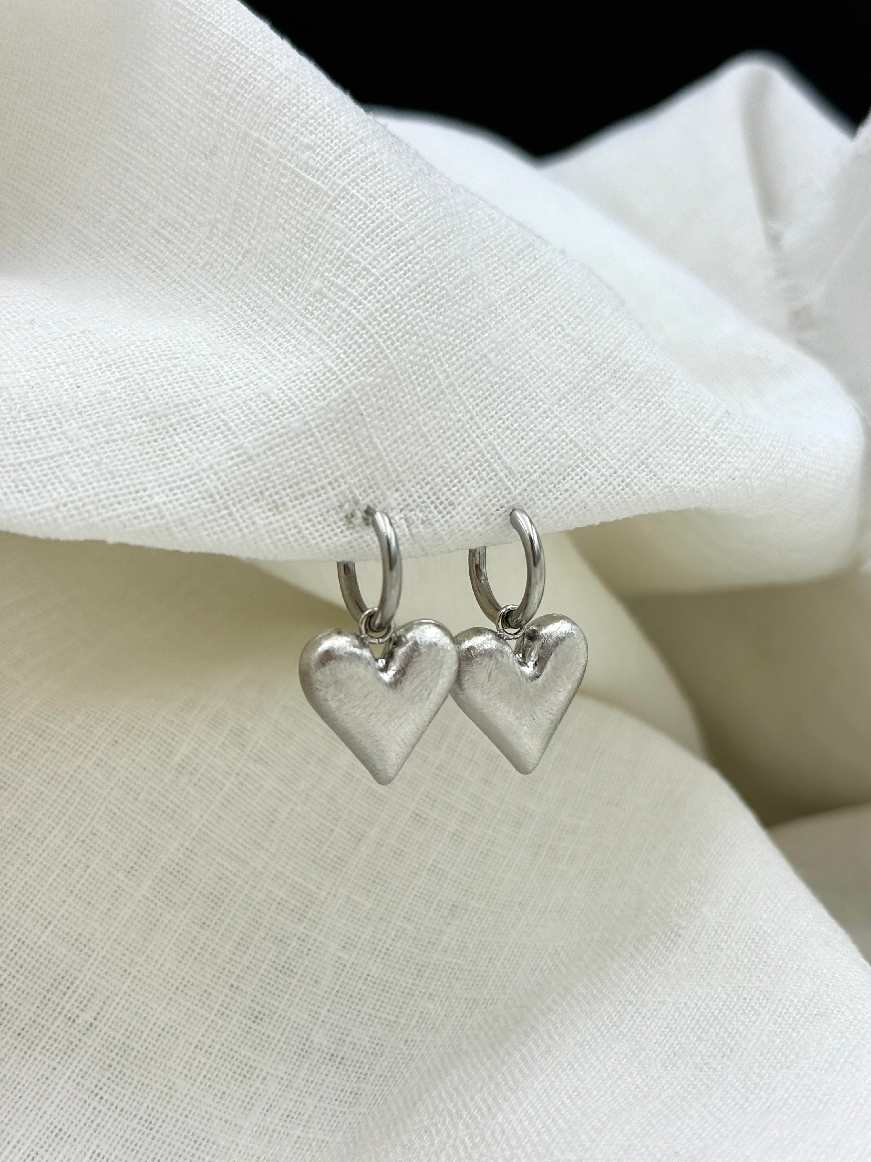 Silver Heart Oorbellen