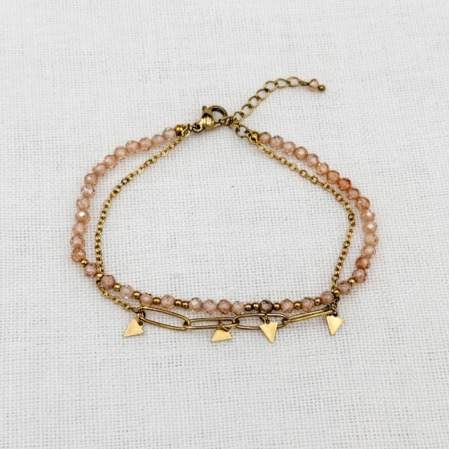 Armband beige triangle