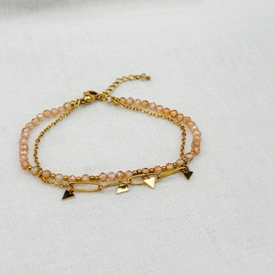 Armband beige triangle