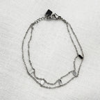 Armband double danty zilver