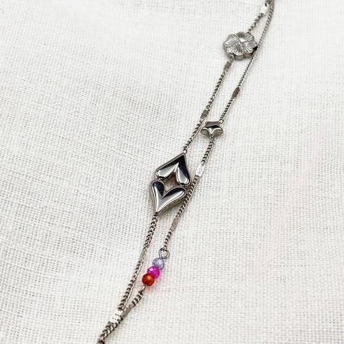 Armband Hearts and stars zilver