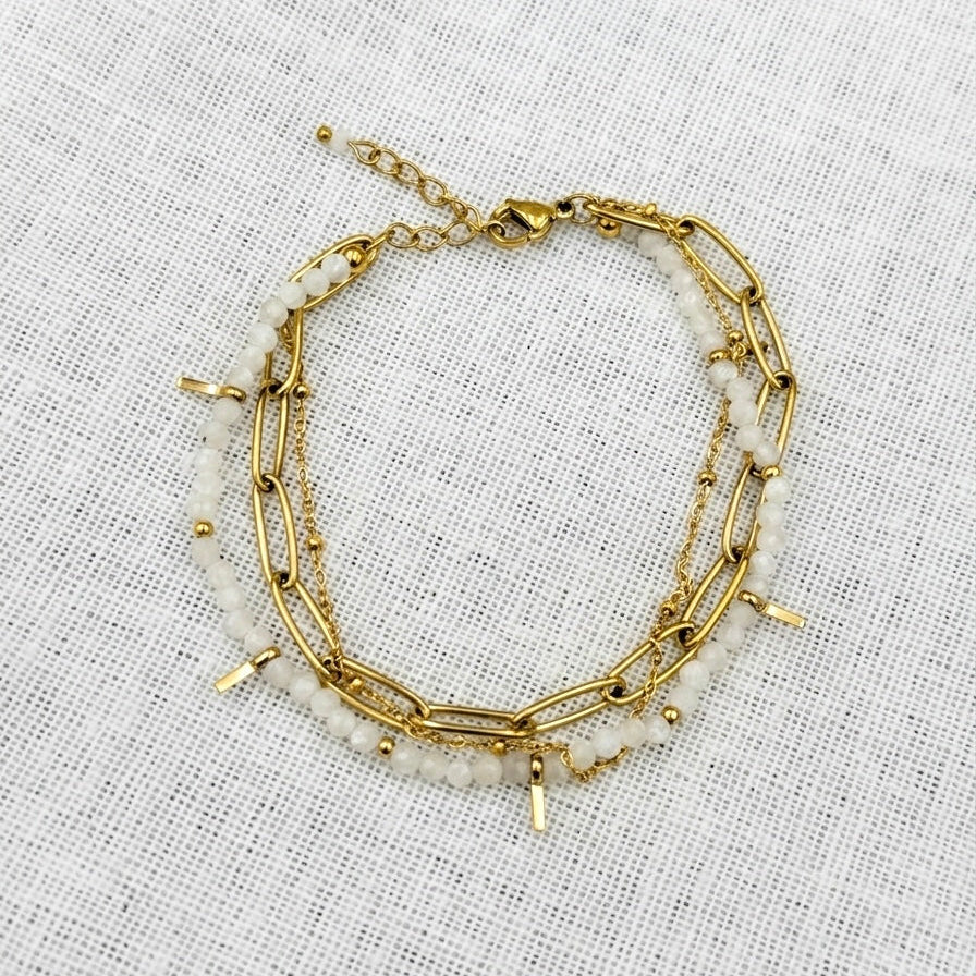Armband White stones