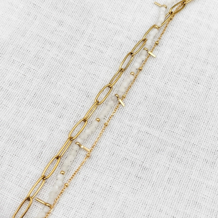 Armband White stones