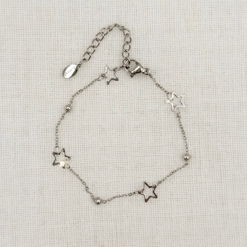 Armband open stars zilver