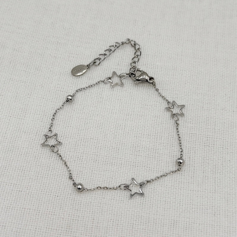 Armband open stars zilver