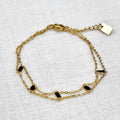 Armband double danty gold