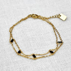 Armband double danty gold