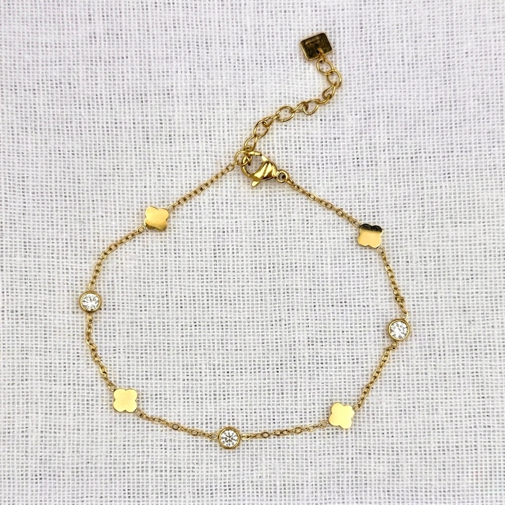 Armband Clover and stone