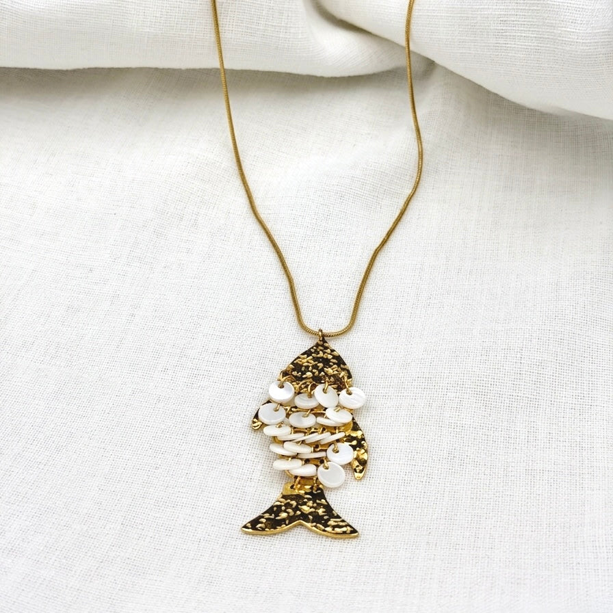 Lange ketting pearl fish