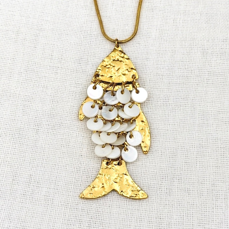 Lange ketting pearl fish