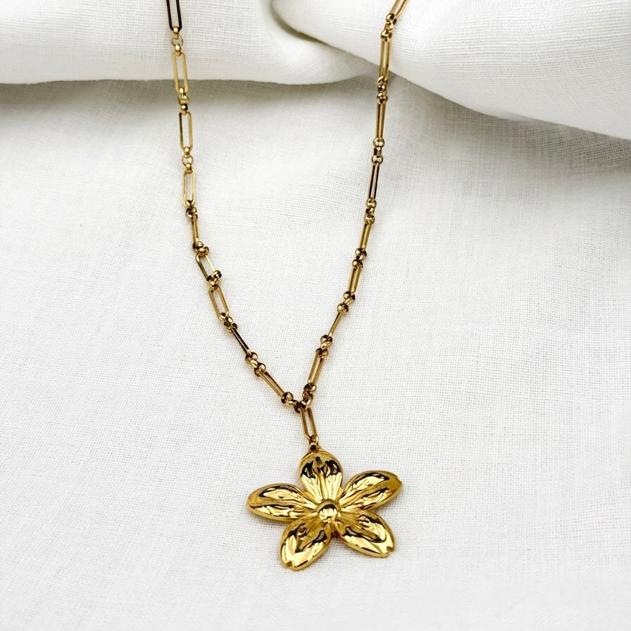 Lange ketting golden flower