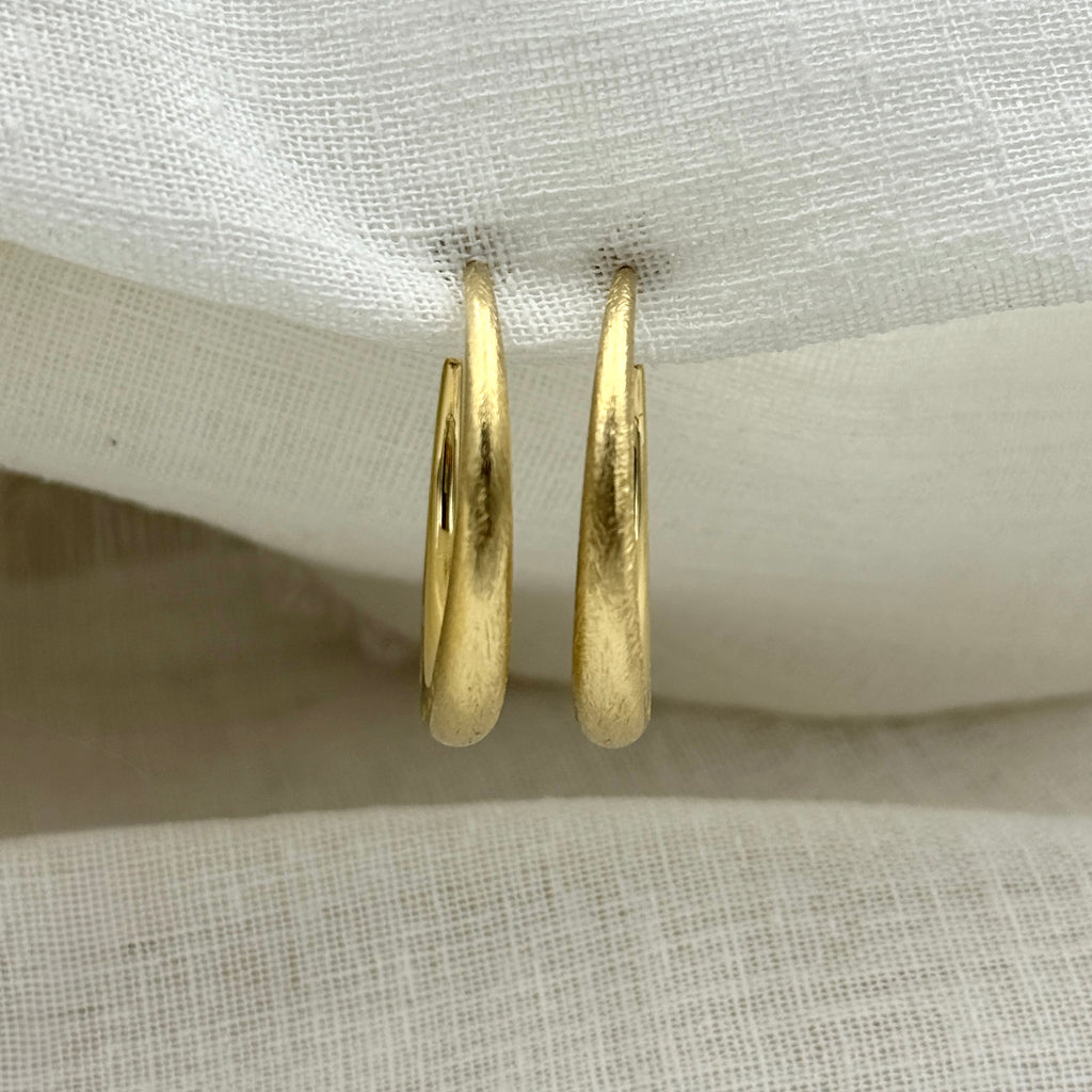 Oorbellen brushed basic hoops