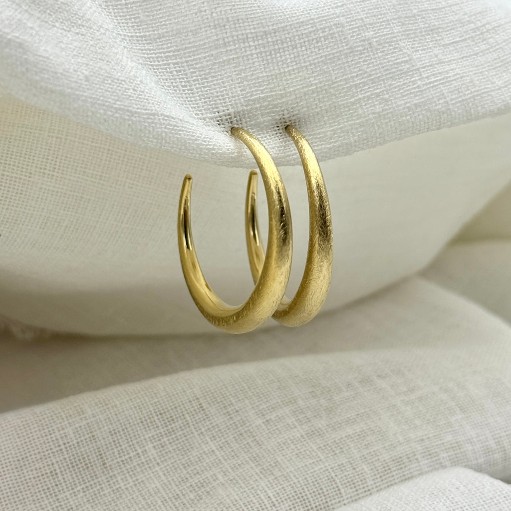 Oorbellen brushed basic hoops