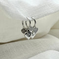 Oorbellen hanging hearts zilver