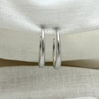 Oorbellen brushed basic hoops zilver