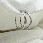 Oorbellen brushed basic hoops zilver