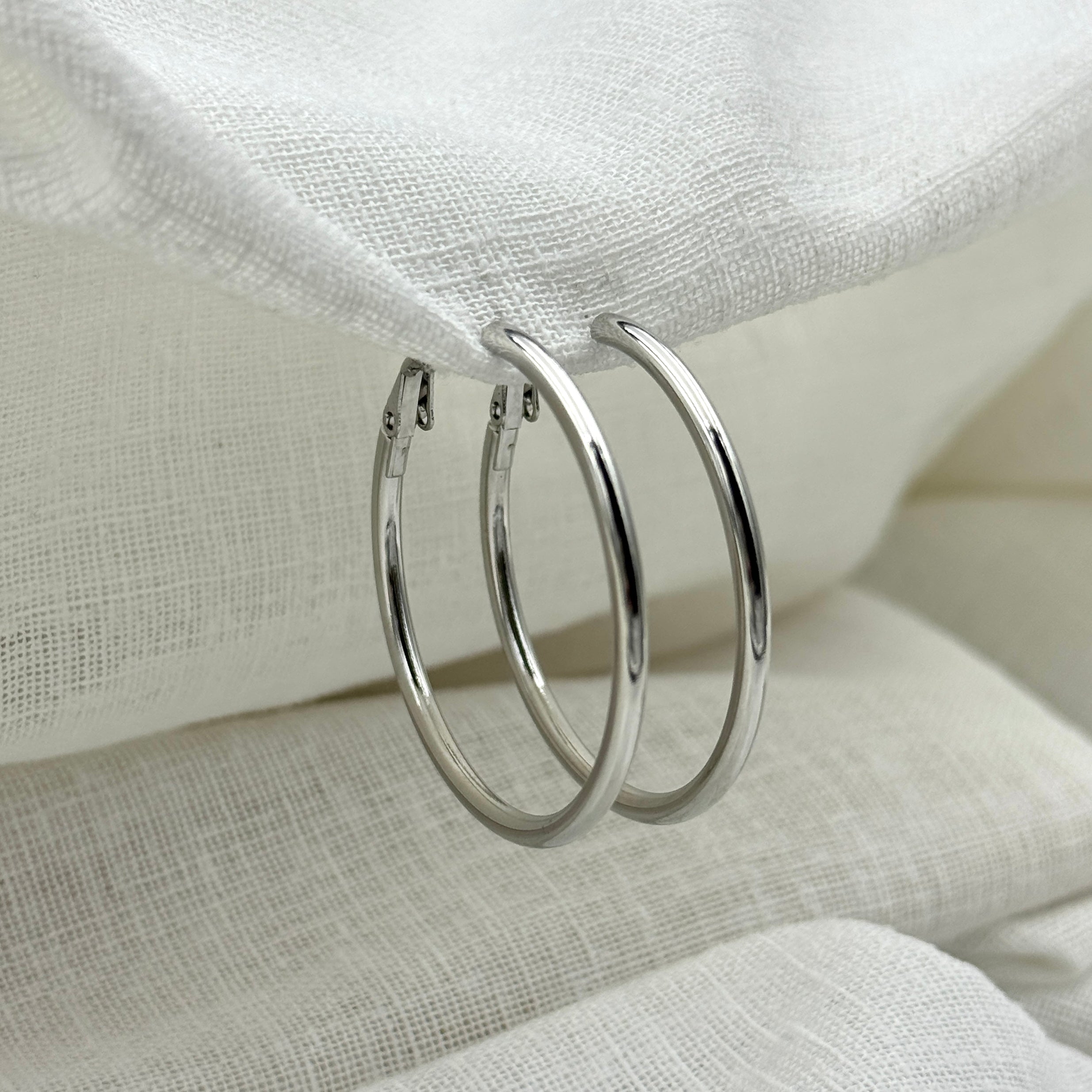 oorbellen basic hoops 4cm zilver