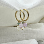 Oorbellen happy stone hoops