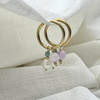 Oorbellen happy stone hoops