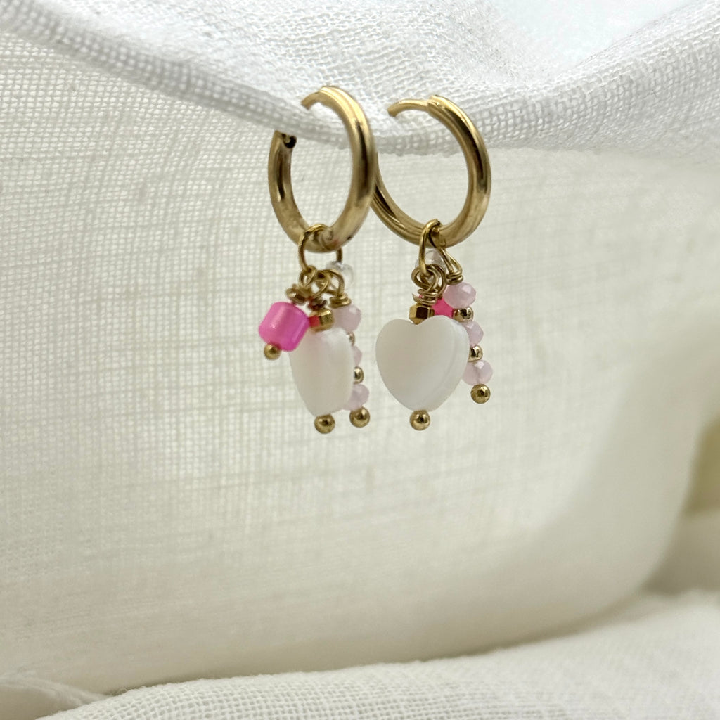 Oorbellen cute pink hearts
