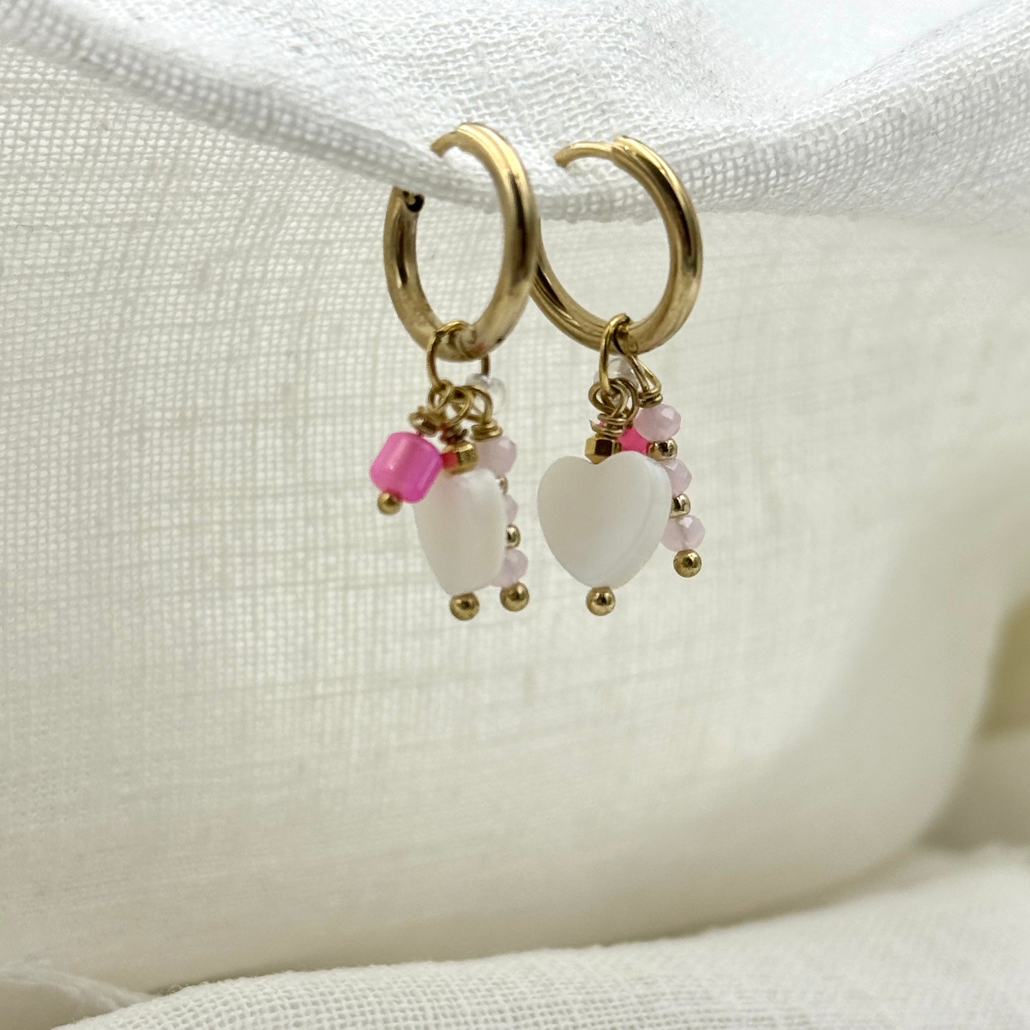 Oorbellen cute pink hearts