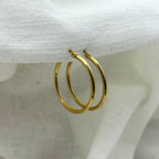 Oorbellen basic goudkleurige hoops 3.5 cm
