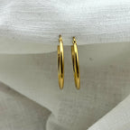 Oorbellen basic goudkleurige hoops 3.5 cm