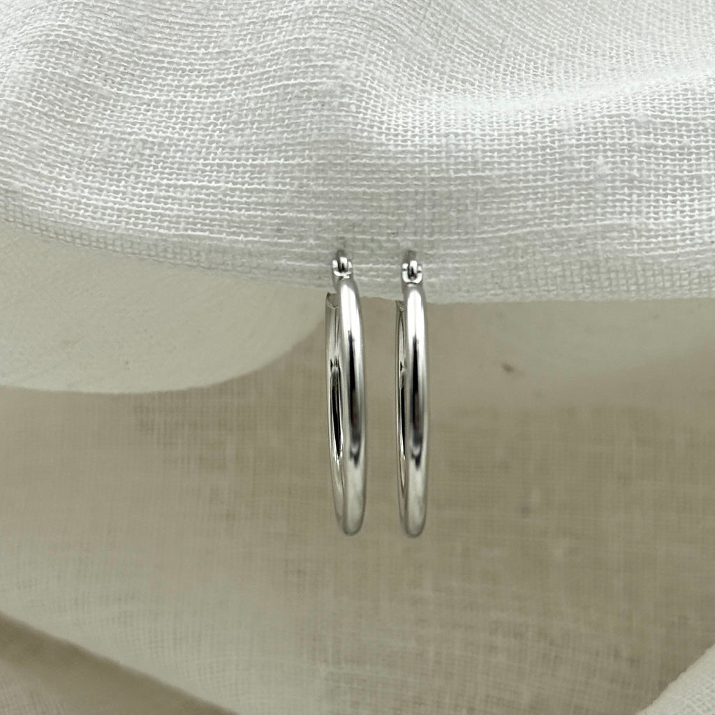 Oorbellen basic zilverkleurige hoops 2.5 cm