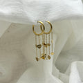 Oorbellen floating hearts goudkleurig