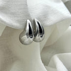 Oorbellen basic silver drop large