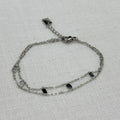 Armband double danty zilver