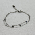 Armband double danty zilver