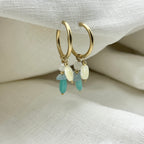 Oorbellen blue stone hoops