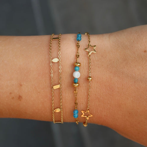 Armband double danty gold