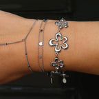 Armband happy flower Zilver