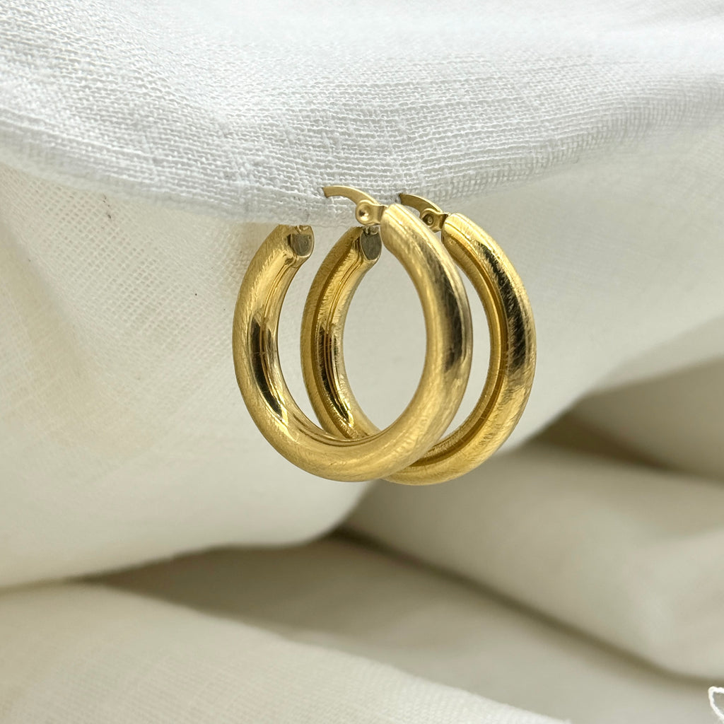 Oorbellen Brushed hoops