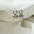 Oorbellen brushed heart
