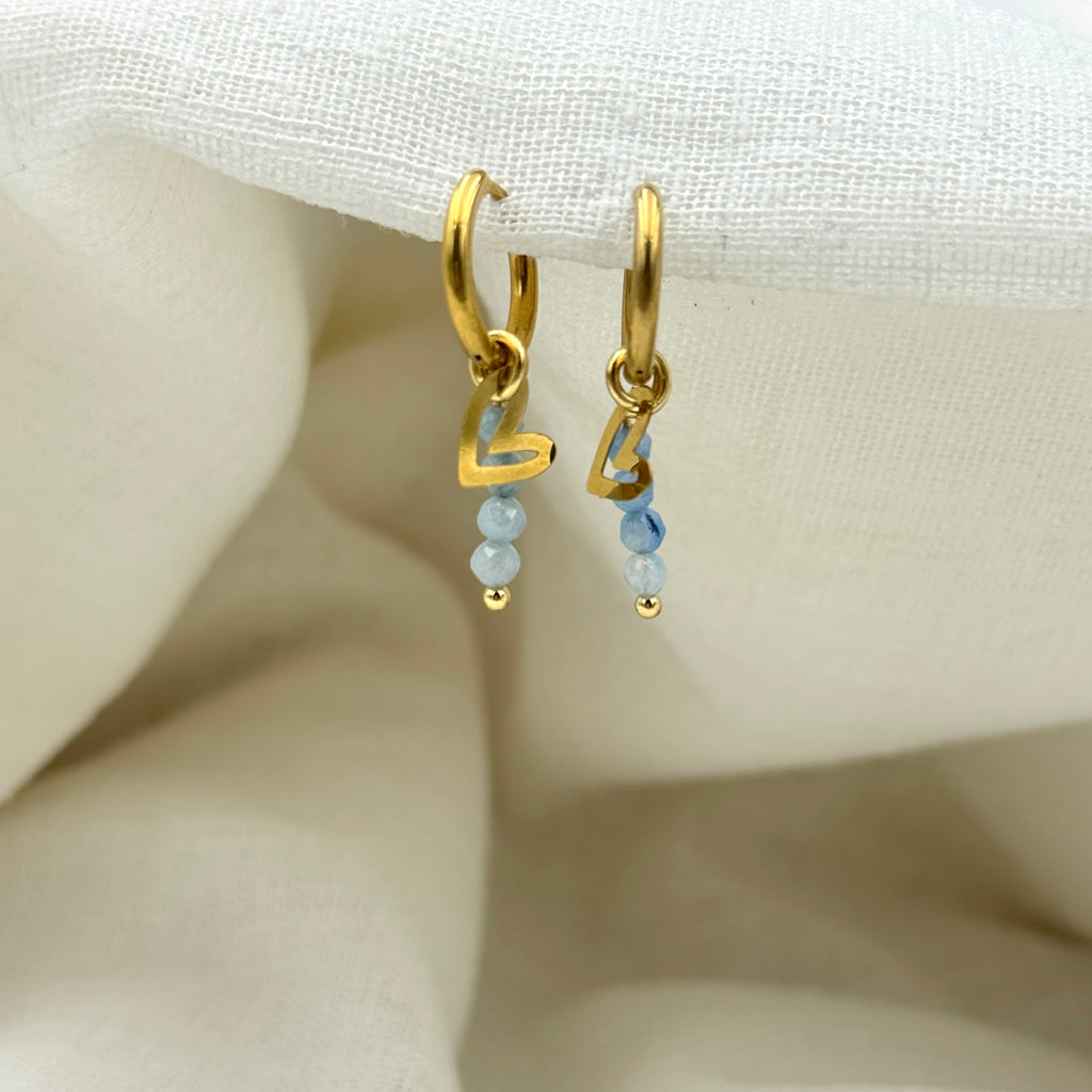 Oorbellen blue heart