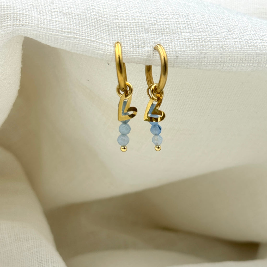 Oorbellen blue heart